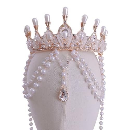 LLHCF Halloween-Perlenkronen für Damen, eleganter Kopfschmuck aus Legierung, Cosplay-Kopfschmuck für Themenpartys und Modeveranstaltungen LLHCF Halloween-Perlenkronen für Damen, eleganter Kopfschmuck aus Legierung, Cosplay-Kopfschmuck für Themenpartys und Modeveranstaltungen von LLHCF