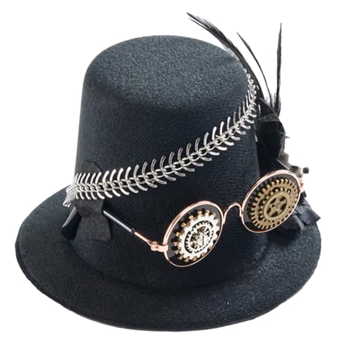LLHCF Handgefertigter Zylinderhut, elegant, flache Hüte, Billycock, Cosplay, Halloween, Unisex, Verkleidung, Bowler-Hut, industrielles Alter LLHCF Handgefertigter Zylinderhut, elegant, flache Hüte, Billycock, Cosplay, Halloween, Unisex, Verkleidung, Bowler-Hut, industrielles Alter von LLHCF