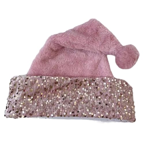 LLHCF Pailletten-Weihnachtsmannmütze, dicker Plüsch-Kopfbedeckung, pelzige Krempe, für Weihnachtsfeiern, Cosplay-Zubehör LLHCF Pailletten-Weihnachtsmannmütze, dicker Plüsch-Kopfbedeckung, pelzige Krempe, für Weihnachtsfeiern, Cosplay-Zubehör von LLHCF
