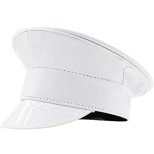 LLHCF Patentlederhut für Damen, Partyhut, Sergeant-Kapitän, für Bühnenclub, Junggesellinnenabschied LLHCF Patentlederhut für Damen, Partyhut, Sergeant-Kapitän, für Bühnenclub, Junggesellinnenabschied von LLHCF