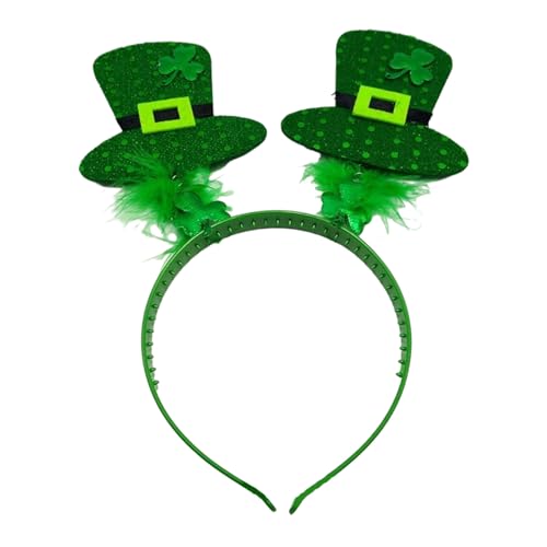 LLHCF Powder Patricks Day Haarreif Kleeblatt/Hut Haarreifen Festival Performances Kopfschmuck Paar von LLHCF
