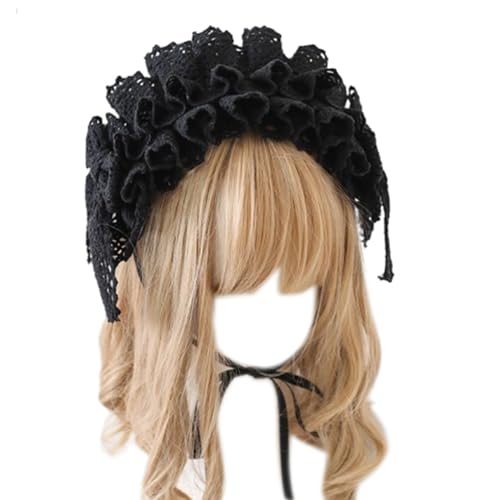 LLHCF Schöne Gothic Maid Kopfschmuck Schleife Kopfschmuck Cosplay Stirnbänder für Partys, Hochzeiten und Fotoshootings von LLHCF