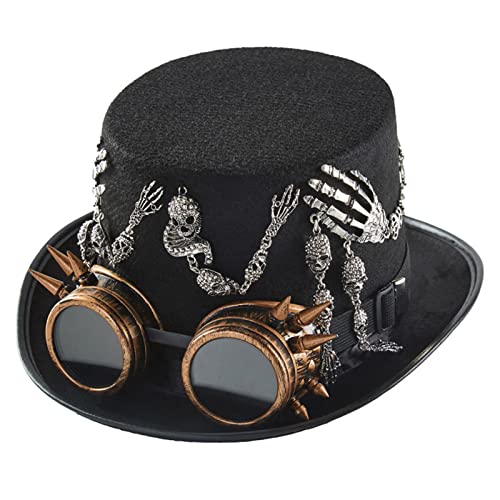 LLHCF Steampunk-Hut für Herren mit Brille, Steampunk-Zeithut, Halloween, Steampunk-Zubehör, Steampunk-Hut LLHCF Steampunk-Hut für Herren mit Brille, Steampunk-Zeithut, Halloween, Steampunk-Zubehör, Steampunk-Hut von LLHCF
