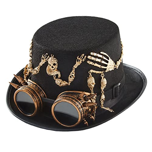 LLHCF Steampunk-Hut für Herren mit Brille, Steampunk-Zeithut, Halloween, Steampunk-Zubehör, Steampunk-Hut LLHCF Steampunk-Hut für Herren mit Brille, Steampunk-Zeithut, Halloween, Steampunk-Zubehör, Steampunk-Hut von LLHCF