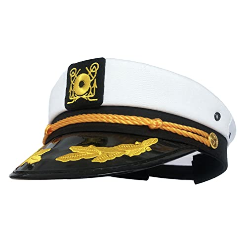 LLHCF Stilvolles Yachtkapitän, Marine, bestickt, Matrosen-Kostüm, marineblau, Hut für Männer und Frauen, Party, Cosplay LLHCF Stilvolles Yachtkapitän, Marine, bestickt, Matrosen-Kostüm, marineblau, Hut für Männer und Frauen, Party, Cosplay von LLHCF