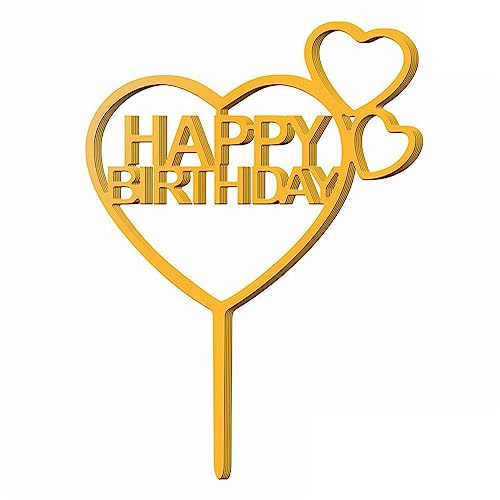 10 Stück Acryl-Kuchenaufsätze "Happy Birthday", dekorative Acryl-Kuchenaufsätze, Dekoration für Hochzeit, Geburtstag, Party von LLINthy