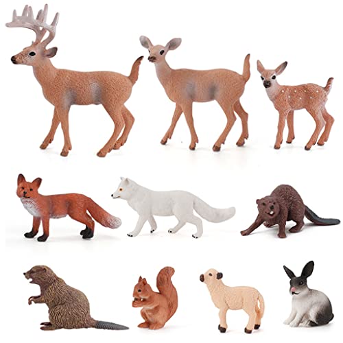 LLINthy 10pcs Waldtiere Figuren Waldkreaturen Figur Miniaturspielzeug Kuchen Simulation Wildtiermodellpuppen LLINthy 10pcs Waldtiere Figuren Waldkreaturen Figur Miniaturspielzeug Kuchen Simulation Wildtiermodellpuppen von LLINthy