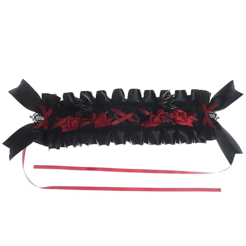 LLINthy Delicate Cosplay Maid Stirnband Elegant Bowknot Decors Plissee Spitzen Haare Hoop Halloween Party Kostüm Requisiten Für Frauen von LLINthy