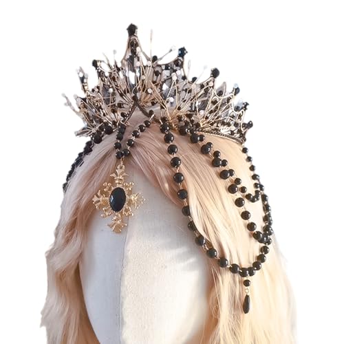 LLINthy Elegante Coronet Stirnbänder Kronen Haare Hoop Cosplay Dunkle Psychische Kopfbedeckung Für Mädchen Show Bühnenkostüm LLINthy Elegante Coronet Stirnbänder Kronen Haare Hoop Cosplay Dunkle Psychische Kopfbedeckung Für Mädchen Show Bühnenkostüm von LLINthy