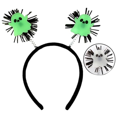 LLINthy Fluoreszierender Schädelfledermaus Stirnband Für Eine Eindringlich Stilvolle Halloween Bequeme Haardekoration von LLINthy
