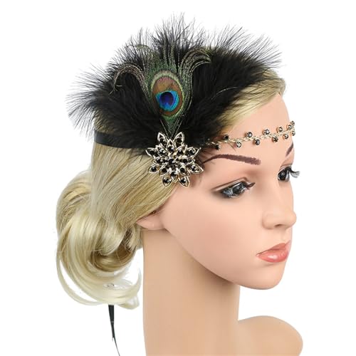 LLINthy Frauen Flapper Accessoires Gatsbyparty Kostüm Federn Stirnband Mit Strasssteinen Cocktail Party Prom Elegante Kopfbedeckung LLINthy Frauen Flapper Accessoires Gatsbyparty Kostüm Federn Stirnband Mit Strasssteinen Cocktail Party Prom Elegante Kopfbedeckung von LLINthy