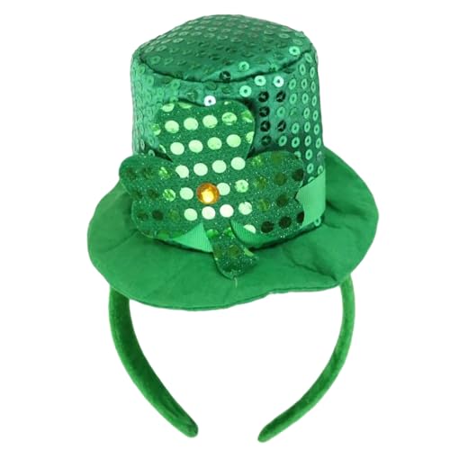 LLINthy Grüne Kobold Stirnband Top Hat Hair Hoop Geschenk Für Irish Day Top Hat Kobold Kostüm Für Versammlungen Freien von LLINthy