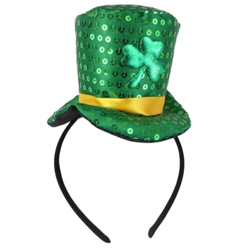 LLINthy Grüne Kobold Stirnband Top Hat Hair Hoop Geschenk Für Irish Day Top Hat Kobold Kostüm Für Versammlungen Freien von LLINthy