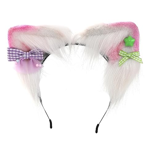 LLINthy Haarreif in Ethnischer Ohrenform mit kleiner Schleife, Haarreif für Erwachsene, Live-Übertragung, Ostern, Party, Kopfschmuck von LLINthy