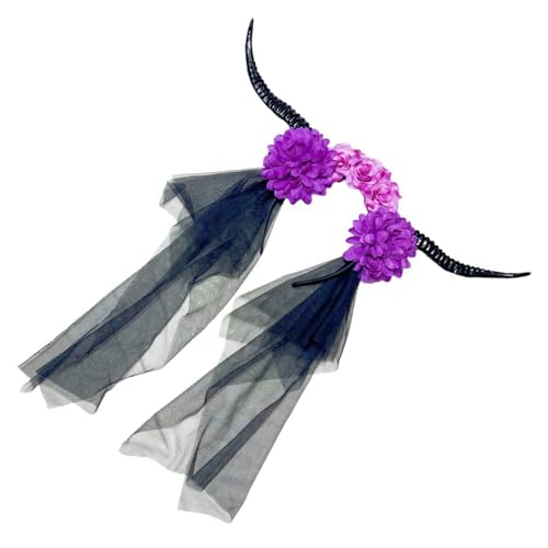 LLINthy Halloween Hairhoop Für Maskerades Punk Antilope Horn Haarband Frauen Themen Party Dressing Haarhoop Kostüm Accessoire Blumenhaarhoop von LLINthy