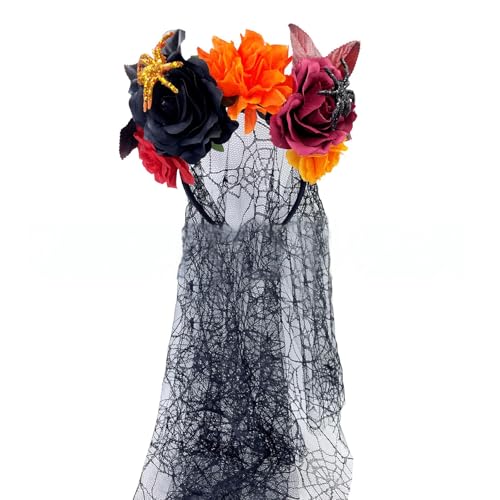 LLINthy Halloween Schleier Stirnbänder Blumenform Kopfbedeckung Prinzessinnen Diademe Braut Haare Für Kostümpartys Und Hochzeiten LLINthy Halloween Schleier Stirnbänder Blumenform Kopfbedeckung Prinzessinnen Diademe Braut Haare Für Kostümpartys Und Hochzeiten von LLINthy