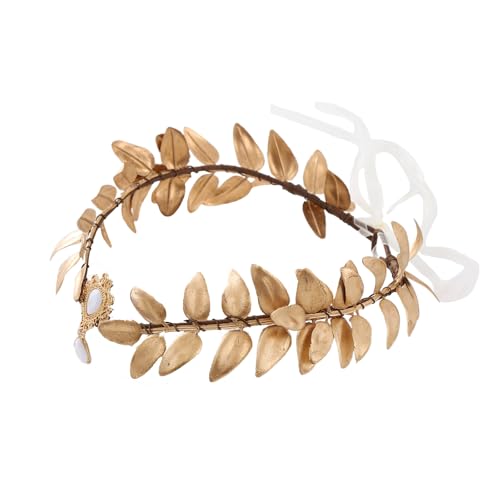 LLINthy Handgefertigtes Kristallstirnband Mädchen Hexen Kopfbedeckung Kristallgoldenes Blatt Für Maskeraden Halloween Hexenparty von LLINthy