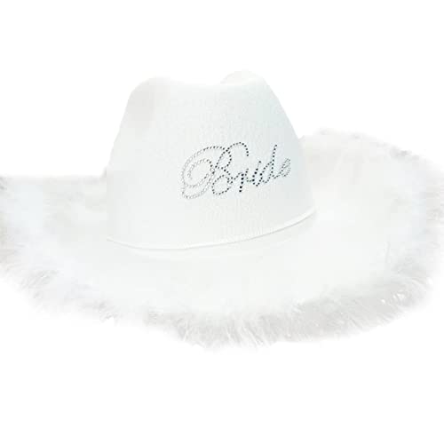 LLINthy Krempe, Cowgirl-Hut, Braut, Hochzeit, Foto, Kostüm, Requisiten, Outdoor, Frauen-Mädchen-Hut mit Brautbrief, sonnenfest LLINthy Krempe, Cowgirl-Hut, Braut, Hochzeit, Foto, Kostüm, Requisiten, Outdoor, Frauen-Mädchen-Hut mit Brautbrief, sonnenfest von LLINthy