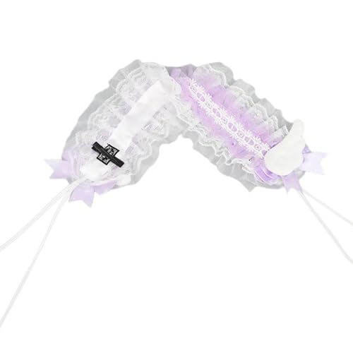 LLINthy Mädchen Gekräuselte Band Kopfbedecke Haar Bögen Spitze Trim Cosplay Stirnbänder Maid Flougcing Wing Hair Ornamente Maid Outfit Cosplay LLINthy Mädchen Gekräuselte Band Kopfbedecke Haar Bögen Spitze Trim Cosplay Stirnbänder Maid Flougcing Wing Hair Ornamente Maid Outfit Cosplay von LLINthy