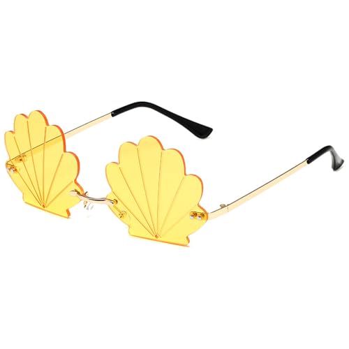 LLINthy Modische randlose Muschel-Sonnenbrille mit lustigen Designs für Partys und Musik-Festivals, Kostümzubehör LLINthy Modische randlose Muschel-Sonnenbrille mit lustigen Designs für Partys und Musik-Festivals, Kostümzubehör von LLINthy