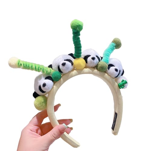 LLINthy Süße Halloween Live Broadcast Hairband Frauen Studenten Fotoshooting Haarband Gefüllt Panda Form Cosplay Stirnbänder von LLINthy