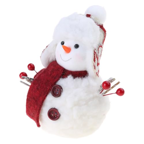 LLINthy Weich Gefüllte Spielzeug Schneemann Plüschpuppen Mit Schal Und Plüschhut Figur Ornament Für Festival Weihnachtsdesktop Dekoration von LLINthy