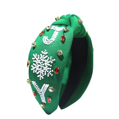 LLINthy Weihnachten Perlen Knoten Haarband Barockstil Verschönerte Stirnband Erwachsene Weihnachtsfeier Hair Accessoires von LLINthy