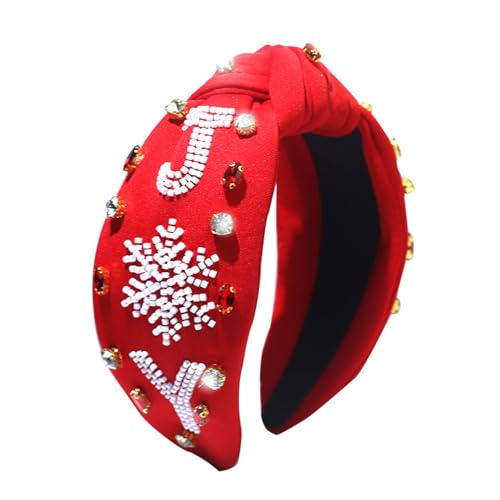 LLINthy Weihnachten Perlen Knoten Haarband Barockstil Verschönerte Stirnband Erwachsene Weihnachtsfeier Hair Accessoires von LLINthy