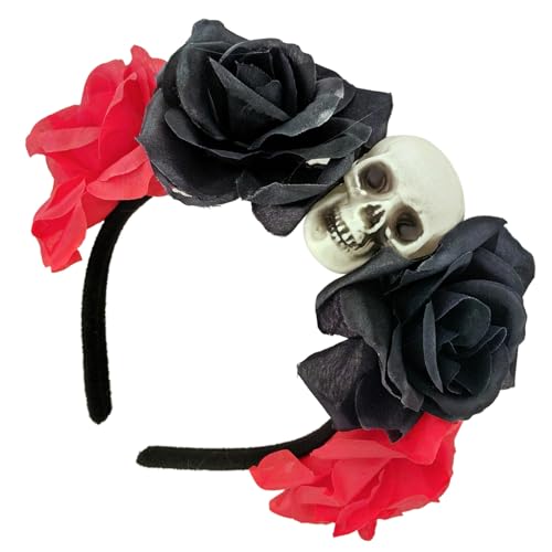 Rose Witch Kostüm Haare Gruselige Dunkle Blumenschädel Frisur Für Live Show Stirnband Gruselige Carnivals von LLINthy
