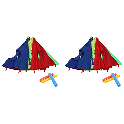 LLKOZN 2X Regenbogen Fallschirm Fall Schirm 6 Fuß, Spielen Fallschirm Außen Spiel (W-Maus) Aktivitäts Spielzeug von LLKOZN