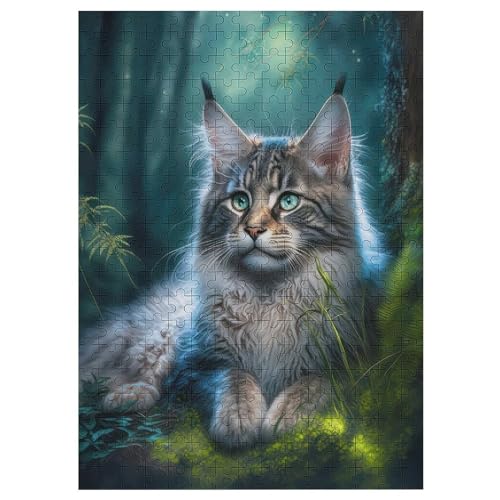 1000 Teile Puzzle Für Jugendliche,Maine-Coon-Katze Puzzles,Erwachsenenpuzzle,Holzpuzzles,Dekompressionsspiel,Spielzeugpuzzles 42×30cm von LLLBBB