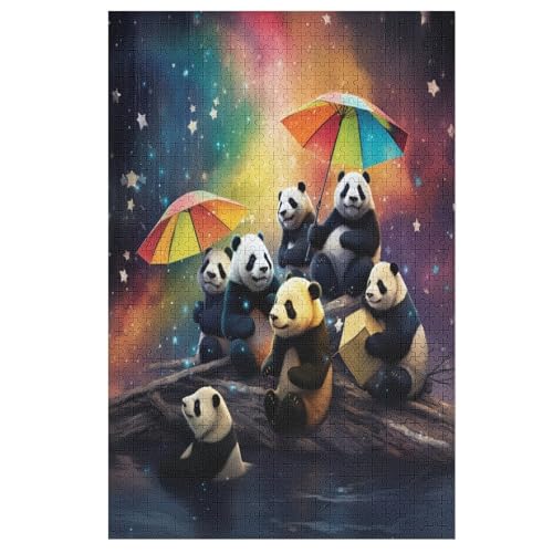 1000-teiliges Puzzles, Panda -Puzzle Für Erwachsene Kinder,Holzbrettpuzzle,Erwachsenenpuzzles,Geschenke 78×53cm von LLLBBB
