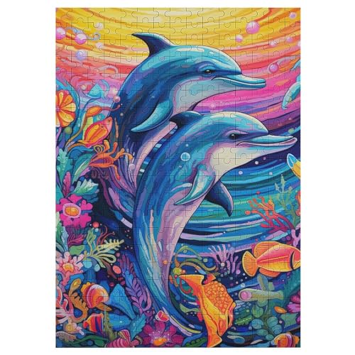 300 Teile Puzzle Für Erwachsene, Bunte Delphine -Puzzles, Kinder HolzPuzzle, Kreatives Puzzle, Geschenk Für Freunde Und Familie 42×30cm 300 Teile Puzzle Für Erwachsene, Bunte Delphine -Puzzles, Kinder HolzPuzzle, Kreatives Puzzle, Geschenk Für Freunde Und Familie 42×30cm von LLLBBB