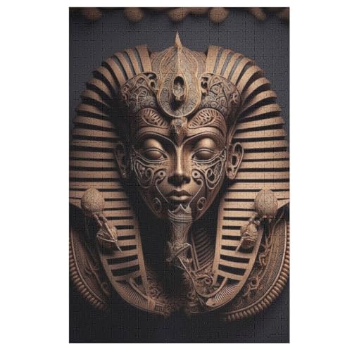 Ägyptischer Pharaon -Puzzle, 1000 Teile,Holzpuzzle Für Erwachsene Kinder, Lustiges Spielzeug, Denkspiel, Bildungsspiel, 78×53cm von LLLBBB