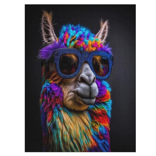 Alpaka 1000 Teile Puzzles, Wood Craft, Hochwertiges Modernes Puzzle, DIY, Für Erwachsene Und Kinder Ab 12 Jahren, 55×41cm von LLLBBB