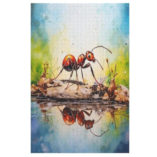 Animal Ant Holzpuzzle - 1000 Teiliges Jigsaw Knobelspiel - Puzzle Für Erwachsene & Kinder - Outdoor & Reisespielzeug 78×53cm von LLLBBB