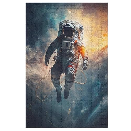 Astronaut -Puzzle, 1000 Teile,Holzpuzzle Für Erwachsene Kinder, Lustiges Spielzeug, Denkspiel, Bildungsspiel, 78×53cm von LLLBBB