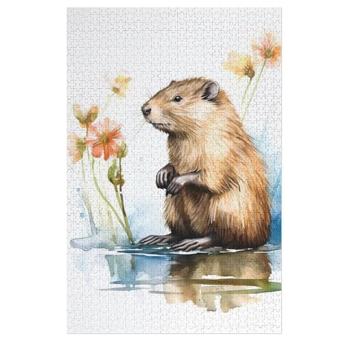 Biber Holzpuzzle 1000 Teile Klassische Puzzles Erwachsene Kinder Puzzle DIY Kit Holzspielzeug Einzigartiges Geschenk 78×53cm Biber Holzpuzzle 1000 Teile Klassische Puzzles Erwachsene Kinder Puzzle DIY Kit Holzspielzeug Einzigartiges Geschenk 78×53cm von LLLBBB