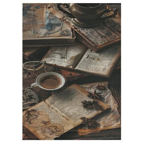 Buch Holzpuzzle 300 Teile Klassische Puzzles Erwachsene Kinder Puzzle DIY Kit Holzspielzeug Einzigartiges Geschenk 42×30cm von LLLBBB