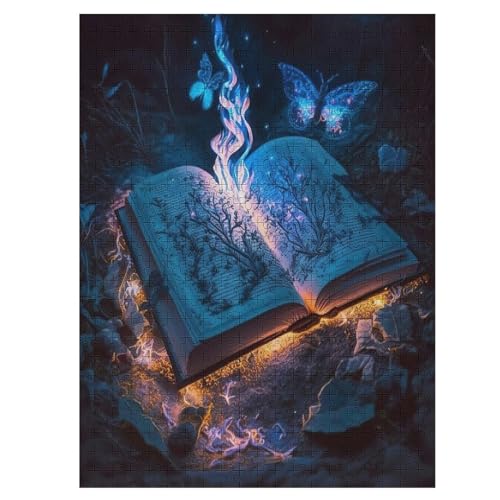 Buch Holzpuzzle 500 Teile Klassische Puzzles Erwachsene Kinder Puzzle DIY Kit Holzspielzeug Einzigartiges Geschenk 55×41cm von LLLBBB