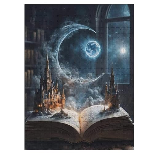 Buch-Puzzle Für Erwachsene, 500 Teile, Holzpuzzle, Kinderpuzzle, Dekompressionsspiel, Spielzeugpuzzle 55×41cm von LLLBBB