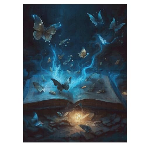 Buch-Puzzle Für Erwachsene, 500 Teile, Holzpuzzle, Kinderpuzzle, Dekompressionsspiel, Spielzeugpuzzle 55×41cm von LLLBBB