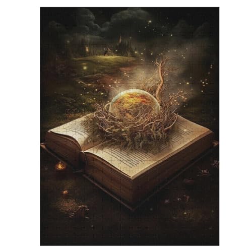 Buch Puzzle Für Erwachsene 500 Teile Premium Recyceltes Brett Zum Lernen, Lernspielzeug, Familienspiele Kinder Holzpuzzle 55×41cm von LLLBBB