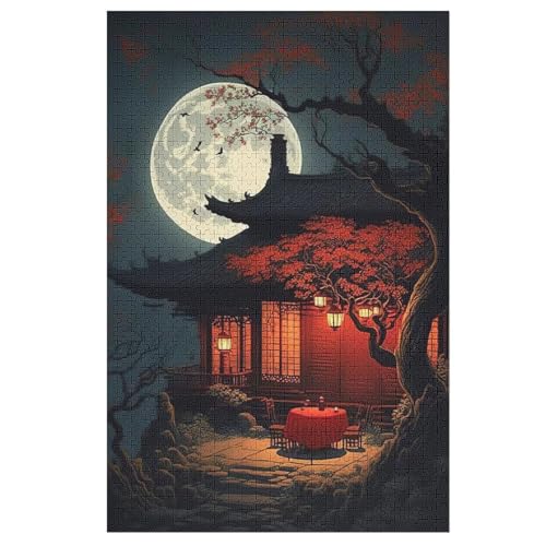 Chinesische Laterne Holzpuzzle 1000 Teile, Knobelspiele Für Erwachsene, Teenager, Puzzles Unmögliche - Kinder Puzzle Zimmer Deko 78×53cm von LLLBBB
