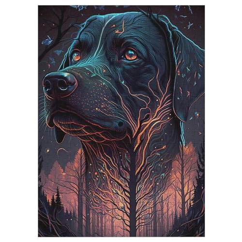 Cute Hund -Puzzle, 1000 Teile,Holzpuzzle Für Erwachsene Kinder, Lustiges Spielzeug, Denkspiel, Bildungsspiel, 42×30cm von LLLBBB