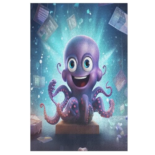 Cute Oktopus Puzzles 1000 Teile Erwachsener Kniffel Spaß Für Die Ganze Familie, Holzpuzzle Kinder Erwachsene, Impossible Puzzle Schwer 78×53cm von LLLBBB