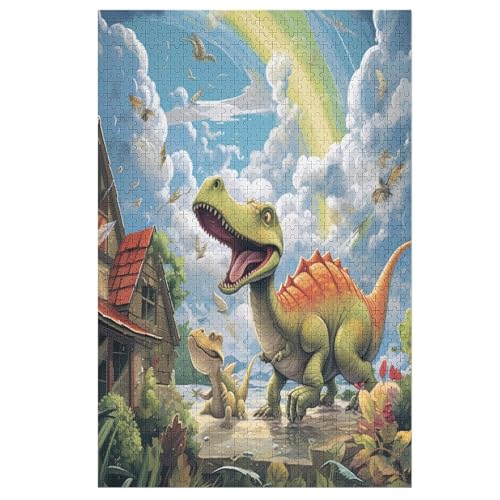 Dinosaurier-Puzzle Für Erwachsene, 1000 Teile, Holzpuzzle, Kinderpuzzle, Dekompressionsspiel, Spielzeugpuzzle 78×53cm von LLLBBB