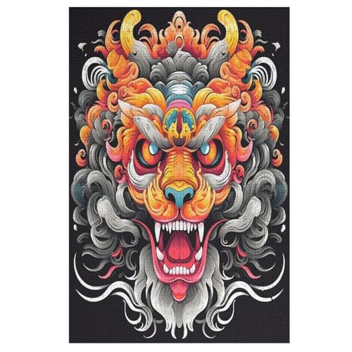 Drache -Puzzle, 1000 Teile,Holzpuzzle Für Erwachsene Kinder, Lustiges Spielzeug, Denkspiel, Bildungsspiel, 78×53cm von LLLBBB