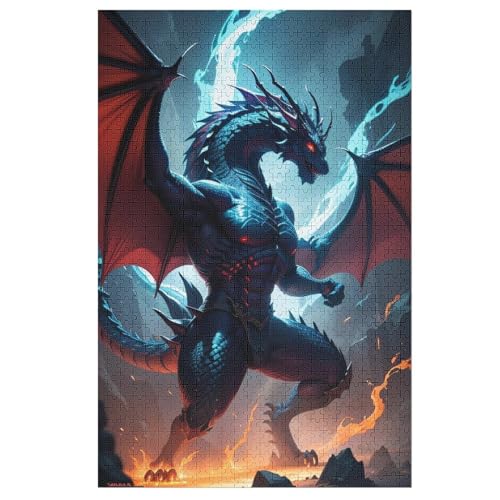 Drache-Puzzlespiel Aus Holz, 1000 Puzzleteile, Puzzle Für Teenager Und Erwachsene, Kreatives Spielzeug, Puzzles, 78×53cm von LLLBBB