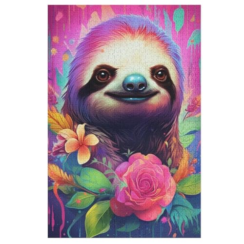 Faultiere 1000 Teile Premium-Puzzles Für Erwachsene Kinder- Holzpuzzles Spaß Und Lernspiele - Perfekte Puzzle-Geschenke 78×53cm von LLLBBB